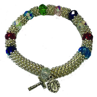 Silver-tone and Crystal Stretch Bracelet 4-pack