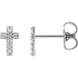 Platinum .03 CTW Natural Diamond Cross Single Earring