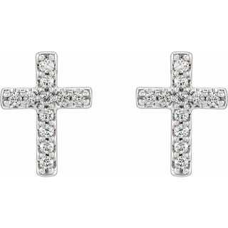 Platinum 1/10 CTW Natural Diamond Cross Earrings