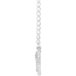 14K White 13.65x12 mm First Communion Youth 16" Necklace