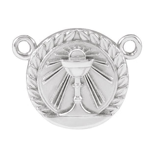 14K White 13.65x12 mm First Communion Youth Necklace Center