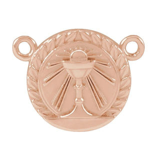 14K Rose 10.28x8 mm First Communion Youth Necklace Center