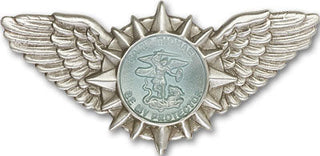 Silver Finish St Michael Wings Visor Clip