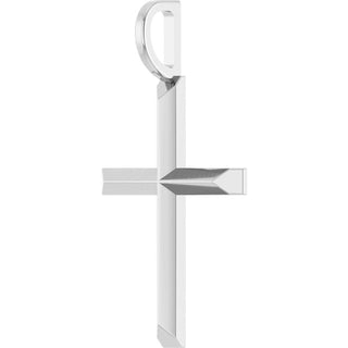 Platinum Knife-Edge Cross Pendant
