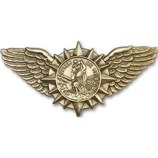 Gold Finish St Christopher Wings Visor Clip