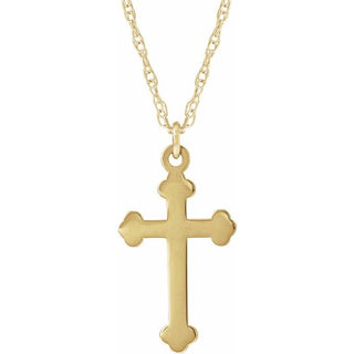 14K Yellow Cross 18" Necklace