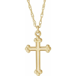 14K Yellow Cross 18" Necklace
