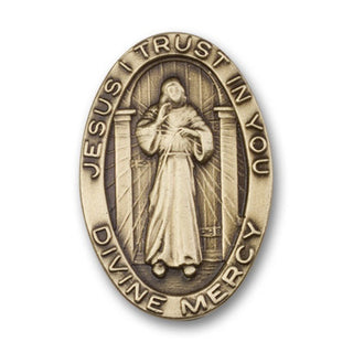 Gold Finish Divine Mercy Visor Clip