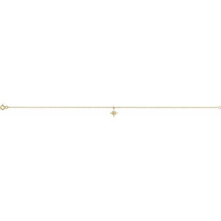 14K Yellow Star 9" Anklet
