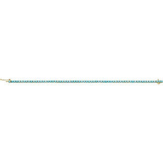 14K Yellow Natural Turquoise Line 7 1/2" Bracelet