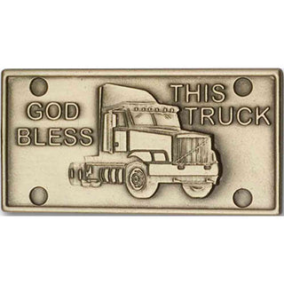 Gold Finish God Bless This Truck Visor Clip