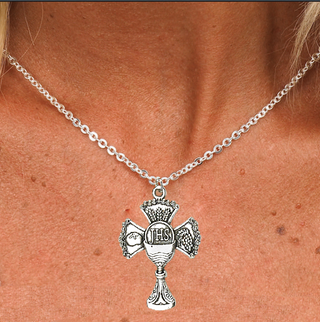 First Communion Cross on Chain - Pack of 6