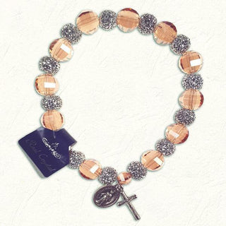 Genuine Rose Crystal Stretch Bracelet 4-pack
