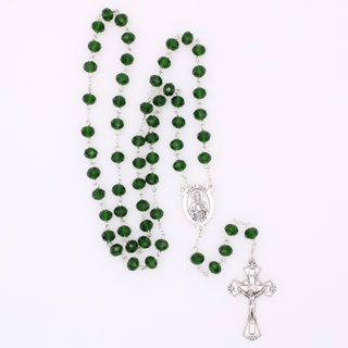 Crystal Rosary with 7mm Multifaceted Beads- St. Jude Center - Crucifix