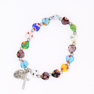 Murano Glass 7mm Bead Bracelet with lobster claw