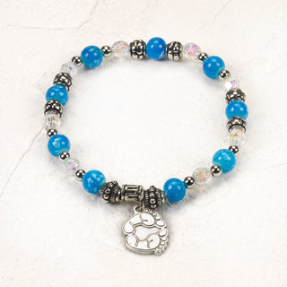 4-pack - Footprints- Italian Stretch Bracelet with Prayer Card