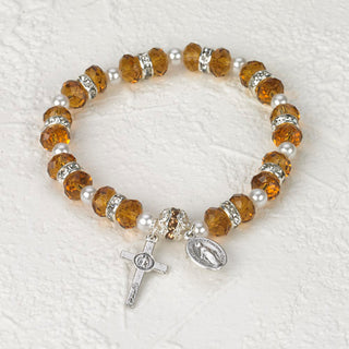 Italian Crystal Bracelet- Amber