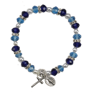 3-pack - Light/Dark Blue Crystal Stretch Bracelet