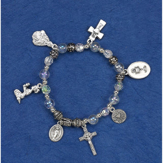 4-Pack - Chalice Italian Stretch Bracelet-Diamond Stretch Bracelet contains 5 assorted Pendants