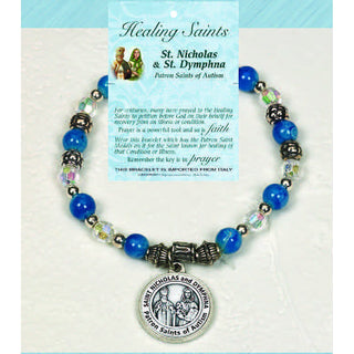 4-pack - Healing Saint Italian Charm Bracelet - St Nicolas & St Dymphna