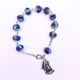 4-pack - Blue Rose Christmas Bracelet