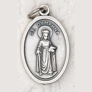 St Dymphna Oxidized Pendant