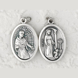 25-Pack - Mary of Father Kolbe / Father Kolbe - Oxidized Pendant