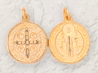 3-Pack - 2-1/2 Inch St Benedict Pendant- (including loop) Gold Plated