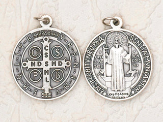 1-1/2 Inch ST BENEDICT Medium Oxidized Pendant