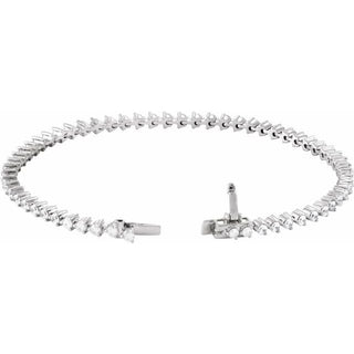 14K White 3 CTW Lab-Grown Diamond 7 1/4" Line Bracelet