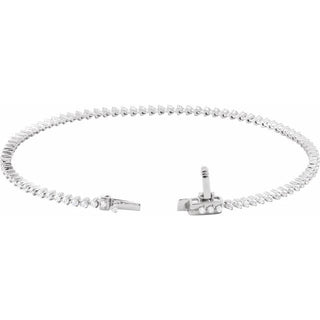 14K White 1 1/2 CTW Natural Diamond 7 1/4" Line Bracelet