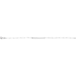 14K White Engravable Bar 7" Bracelet