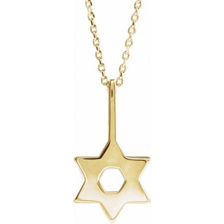 14K Yellow Star of David 16-18" Necklace