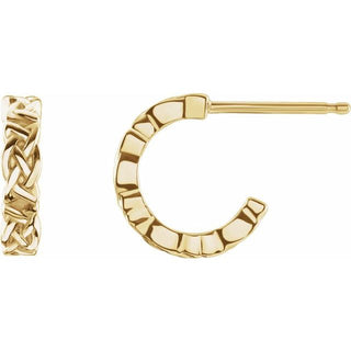 14K Yellow Celtic-Inspired 10.25 mm Hoop Earring