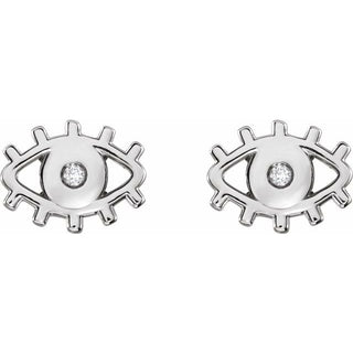 Platinum .015 CTW Natural Diamond Evil Eye Earrings