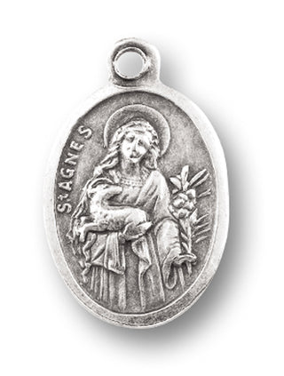 St Agnes Oxidized Medal 25-Pack