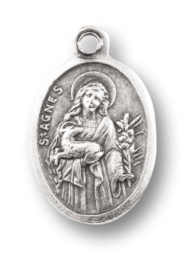 St Agnes Oxidized Medal 25-Pack