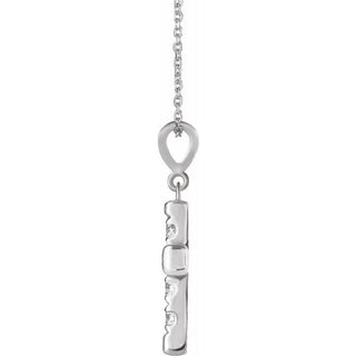 Platinum 3/4 CTW Natural Diamond French-Set Cross 16-18" Necklace