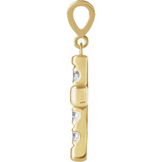 14K Yellow 1/2 CTW Natural Diamond French-Set Cross Pendant