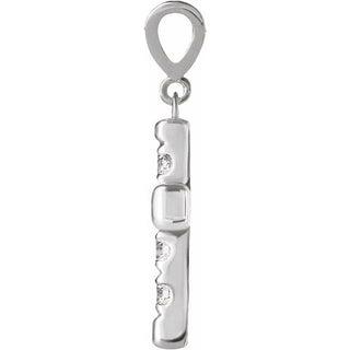 Platinum 3/4 CTW Natural Diamond French-Set Cross Pendant
