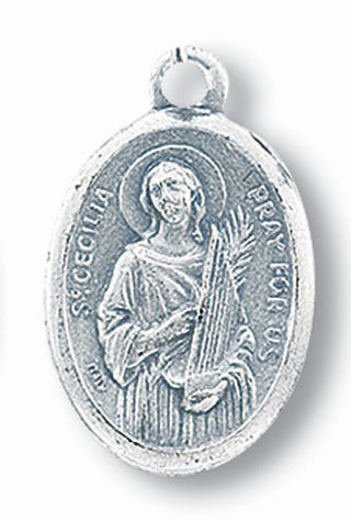 St. Cecilia Oxidized Medal Spnsh Spanish 25-Pack
