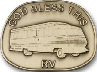 Gold Finish God Bless This Rv Visor Clip