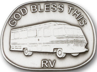 Silver Finish God Bless This Rv Visor Clip