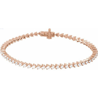 14K Rose 2 CTW Natural Diamond 7 1/4" Line Bracelet
