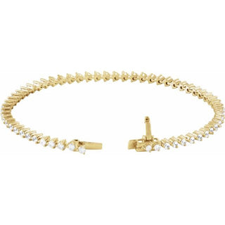 14K Yellow 3 CTW Natural Diamond 7 1/4" Line Bracelet