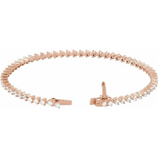 14K Rose 2 CTW Lab-Grown Diamond 7 1/4" Line Bracelet