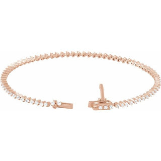 14K Rose 2 CTW Natural Diamond 7 1/4" Line Bracelet