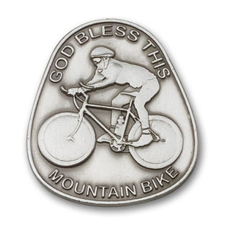 Silver Finish God Bless This Mountain Bike Visor Clip