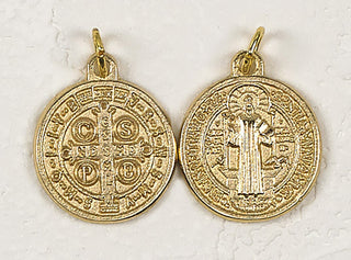 25-Pack - Gold Round St Benedict Pendant