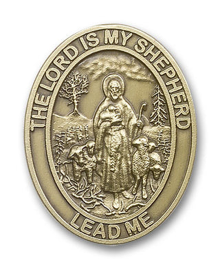 Gold Finish Lord Is My Shepherd Visor Clip